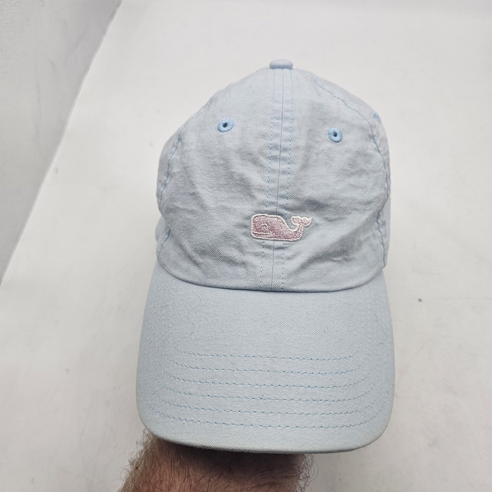 Vineyard Vines Hat Cap Strap Back Mens One Size Light Blue Whale Logo Dad Hat